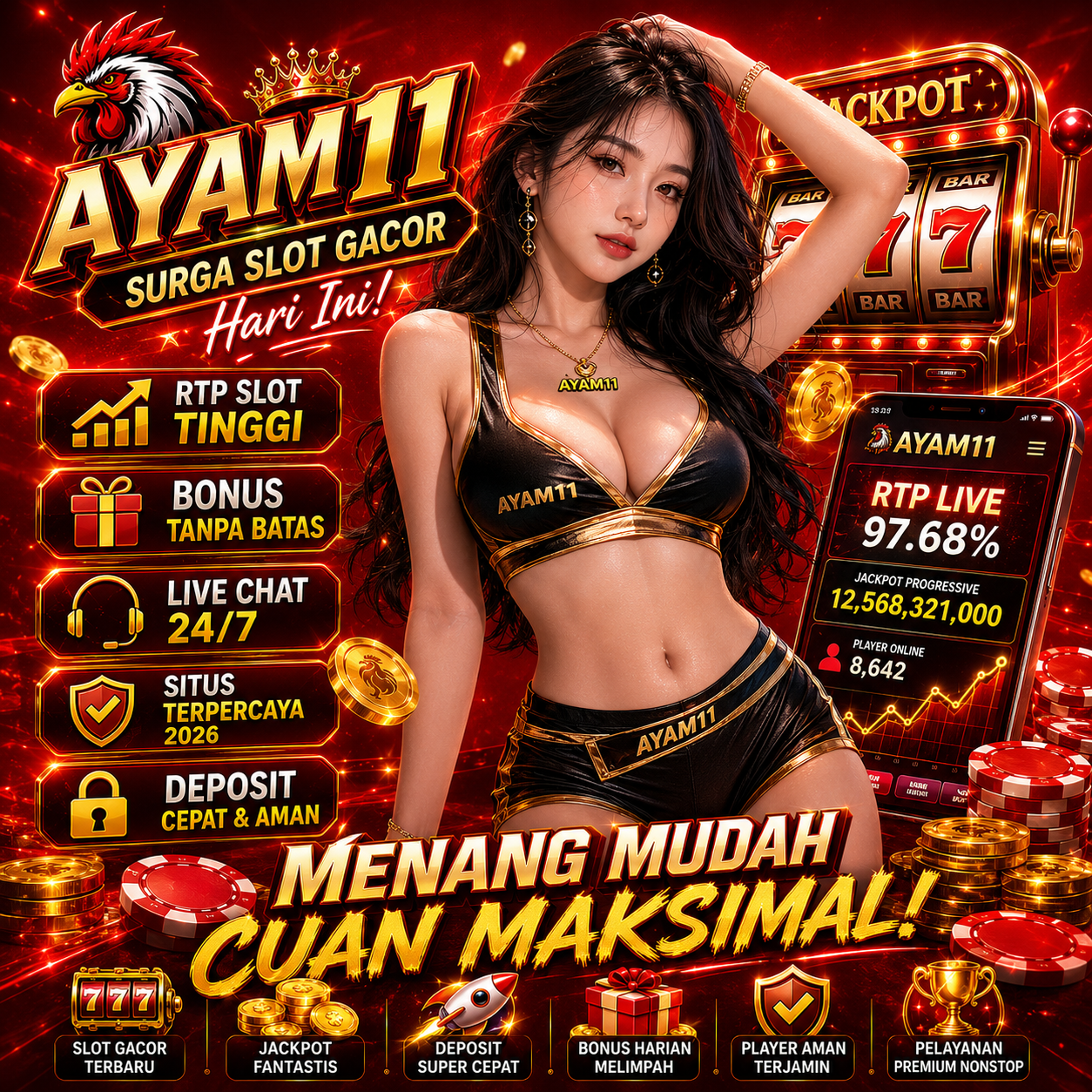 AYAM11 << Surga Slot Gacor Hari Ini dengan Kemenangan Maksimal, Deposit Anti Ribet, dan Pelayanan Premium Nonstop